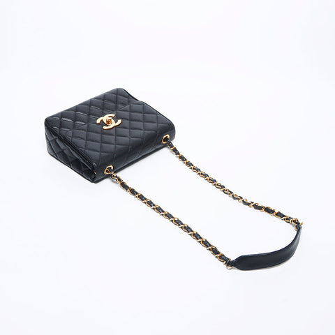 CHANEL No. 3 Caviar Skin COCO Mark 25 Shoulder Bag black WS10655