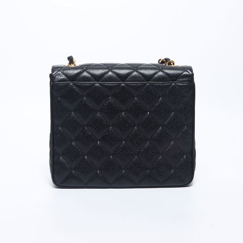 CHANEL No. 3 Caviar Skin COCO Mark 25 Shoulder Bag black WS10655