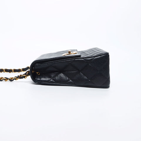 CHANEL No. 3 Caviar Skin COCO Mark 25 Shoulder Bag black WS10655