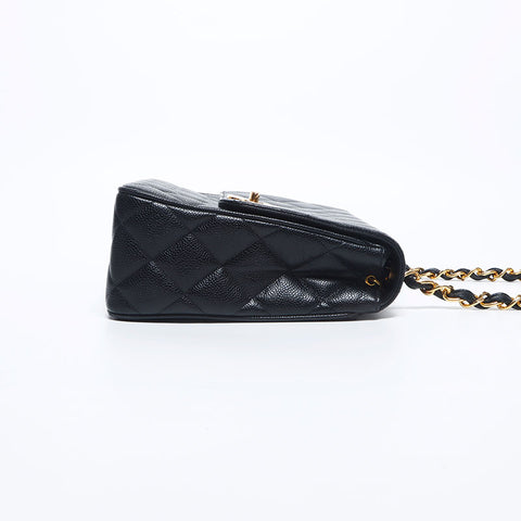 CHANEL No. 3 Caviar Skin COCO Mark 25 Shoulder Bag black WS10655