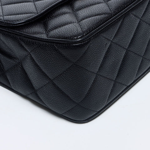 CHANEL No. 3 Caviar Skin COCO Mark 25 Shoulder Bag black WS10655
