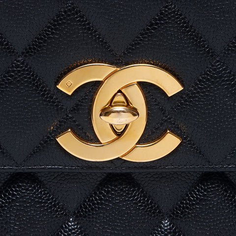 CHANEL No. 3 Caviar Skin COCO Mark 25 Shoulder Bag black WS10655