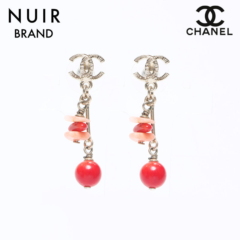 シャネル CHANEL A11C ココマーク ピアス レッド WS10678 – NUIR VINTAGE