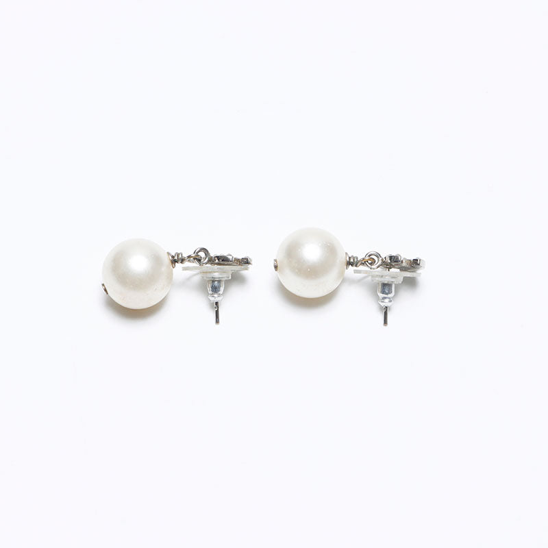シャネル CHANEL B14C ココマーク パール ラインストーン 2014s ピアス