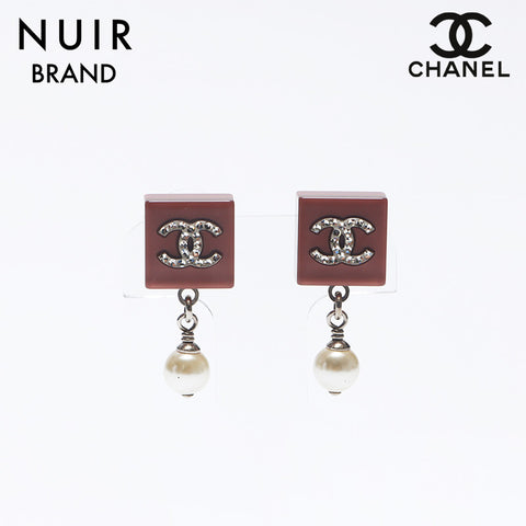 シャネル CHANEL 14B ココマーク パール ピアス シルバー ピンク WS10688