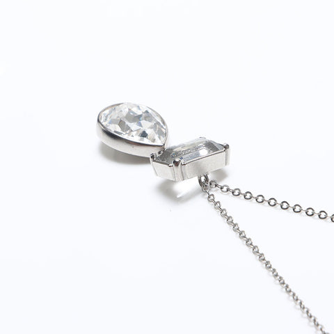 CHANEL 18S COCO Mark Clear 2018ss Collier 2 voies Argent WS10690