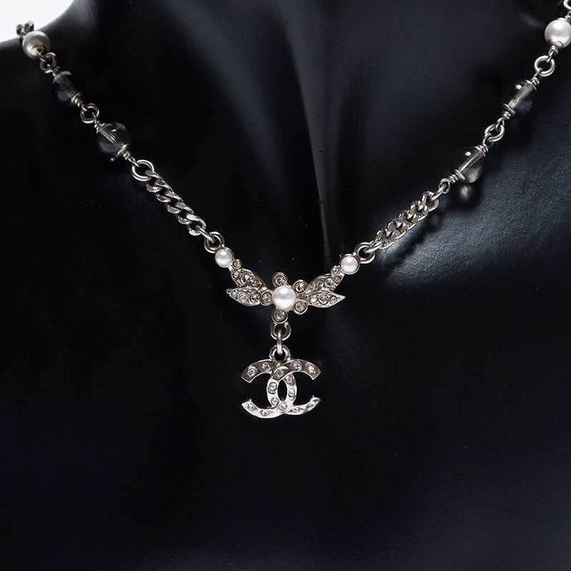 シャネル CHANEL C21B 2021 ココマーク ラインストーン ネックレス