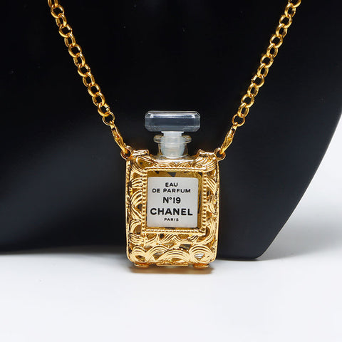 シャネル CHANEL 1990s N19 香水ケース ネックレス ゴールド WS10694