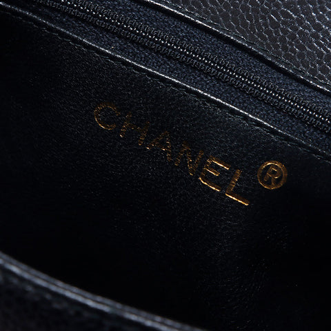 シャネル CHANEL 4番台 キャビアスキン スクエア ココマーク ショルダーバッグ ブラック WS10697