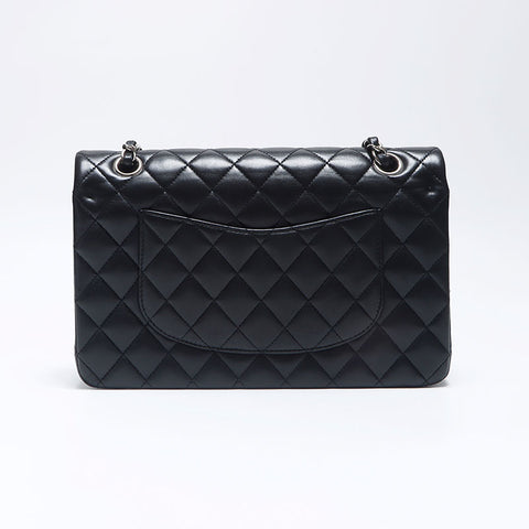 シャネル CHANEL 20番台 25cm マトラッセ ダブルフラップ Wチェーン ラムスキン シルバー金具 ショルダーバッグ ブラック WS10698