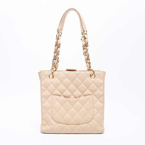 CHANEL No. 13 COCO Mark Matelasse 鱼子酱皮链条单肩包 米色 WS10699