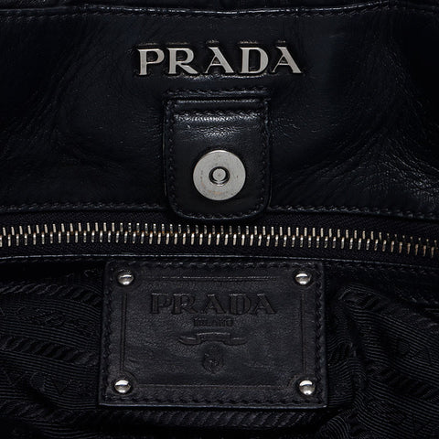 プラダ PRADA レザー ハンドバッグ ブラック WS10704