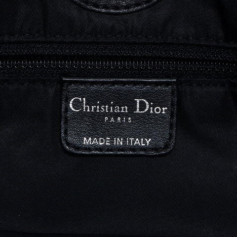 クリスチャンディオール Christian Dior トロッター ロゴチャーム ナイロン ハンドバッグ ブラック WS10707