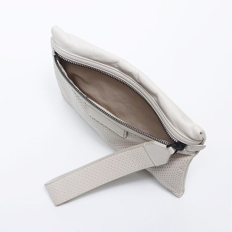 BOTTEGAVENETA Leather punching pouch clutch bag Handbag beige WS10709