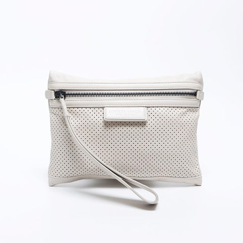 BOTTEGAVENETA Leather punching pouch clutch bag Handbag beige WS10709