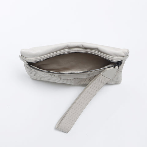 BOTTEGAVENETA Boxsack-Clutch aus Leder Handtasche beige WS10709