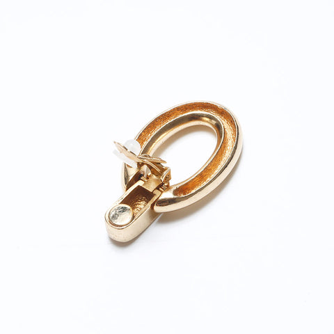 Christian Dior Hoop Vintage Logo Earrings Gold WS10713