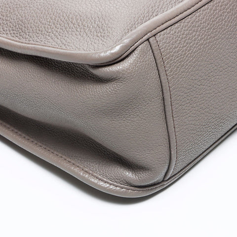 PRADA Triangle Logo Tag Leather Shoulder Bag Brown WS10719
