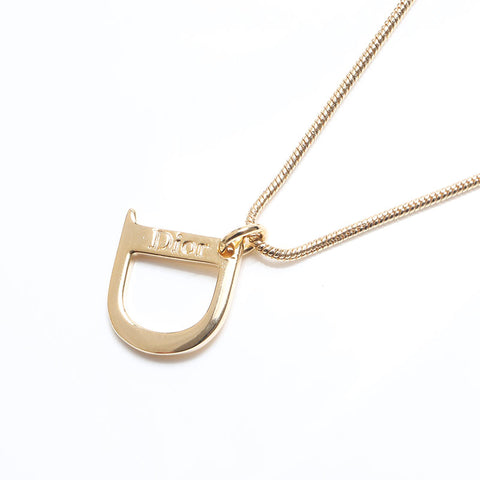 Christian Dior D徽标复古徽标图案项链金WS10720