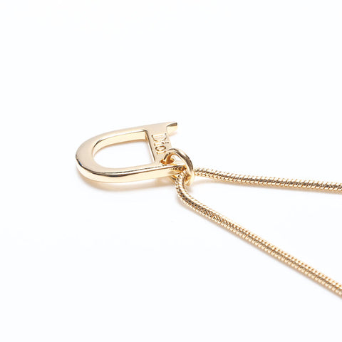 Christian Dior D徽标复古徽标图案项链金WS10720