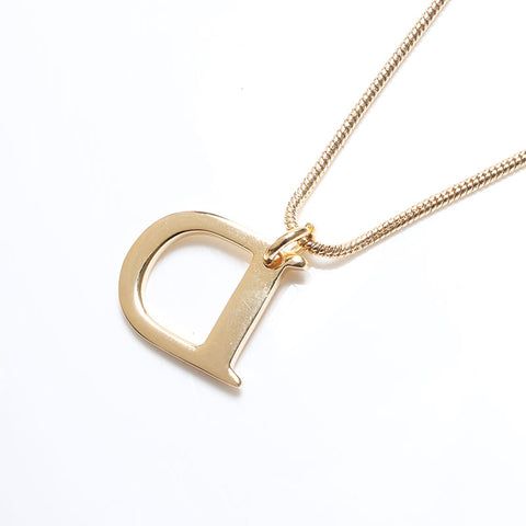 Christian Dior D徽标复古徽标图案项链金WS10720