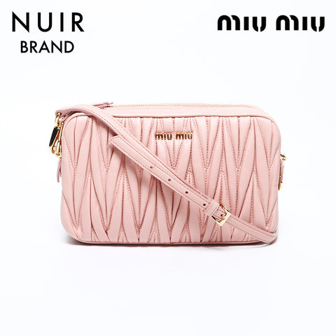 ミュウ ミュウ Miu Miu 2way ハンドバッグ マテラッセ レザー ショルダーバッグ ピンク WS10724