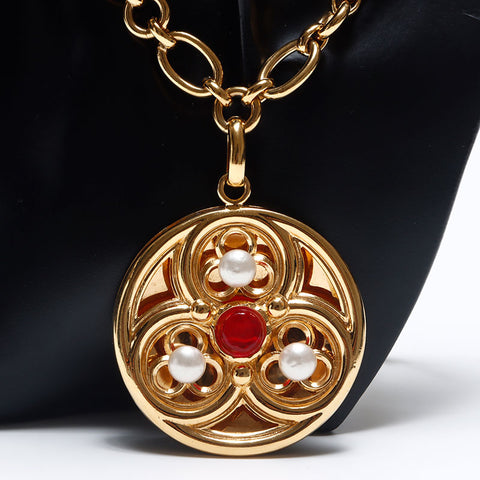 Collier rond en pierre de couleur chanel WS10729