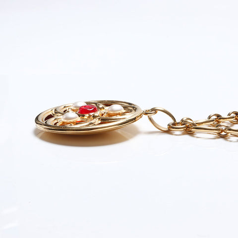 Collier rond en pierre de couleur chanel WS10729