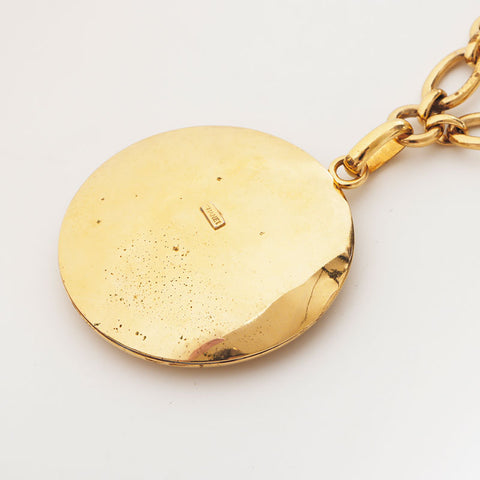 CHANEL Collier rond en pierre de couleur or WS10729