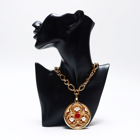 Collier rond en pierre de couleur chanel WS10729