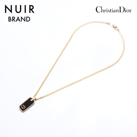 クリスチャンディオール Christian Dior ロゴプレート ネックレス ゴールド WS10736