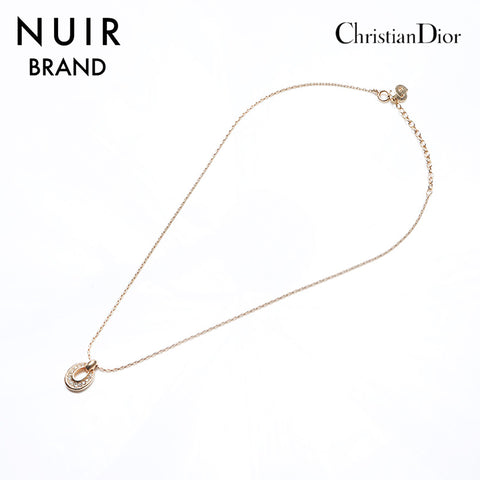 クリスチャンディオール Christian Dior ラインストーン ネックレス ゴールド WS10755