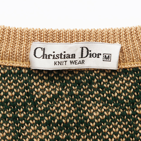 クリスチャンディオール Christian Dior Vネック トロッター ニット ブラウン WS10766