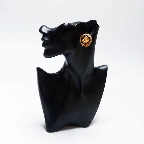 Boucle d'oreille logo rond CELINE Soleil or WS10792