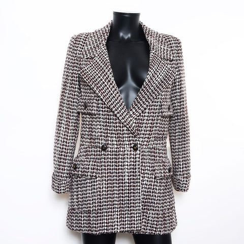 Chanel Taille: 36 Bouton de marque de coco de contrôle tweed 01a 2001s Brown WS10798