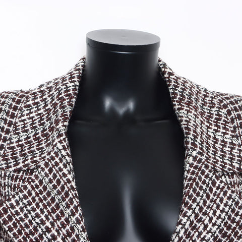 Chanel Taille: 36 Bouton de marque de coco de contrôle tweed 01a 2001s Brown WS10798