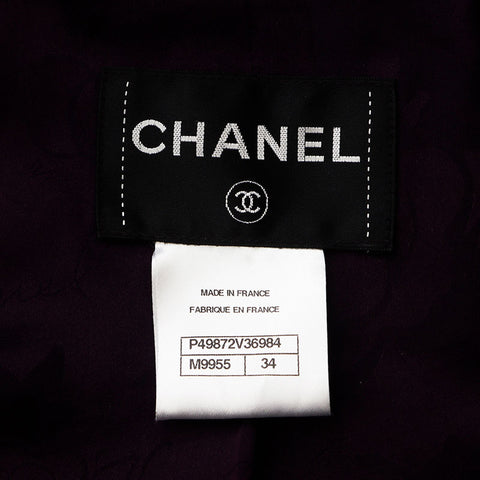 シャネル CHANEL アンゴラ ツイード ロング Size:34 P49872 コート パープル WS10799