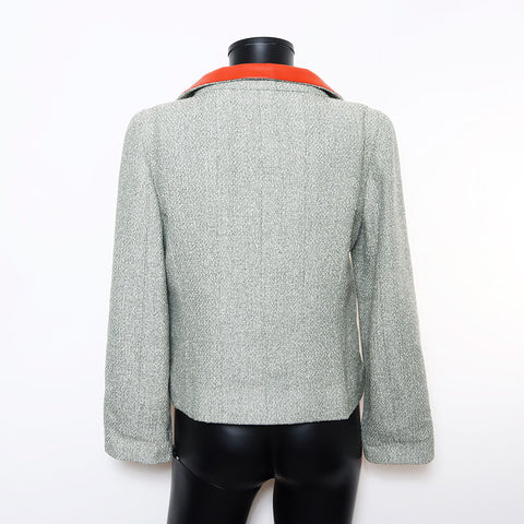 香奈儿皮革花呢拉链尺寸：38 01P 2001S夹克绿色WS10800