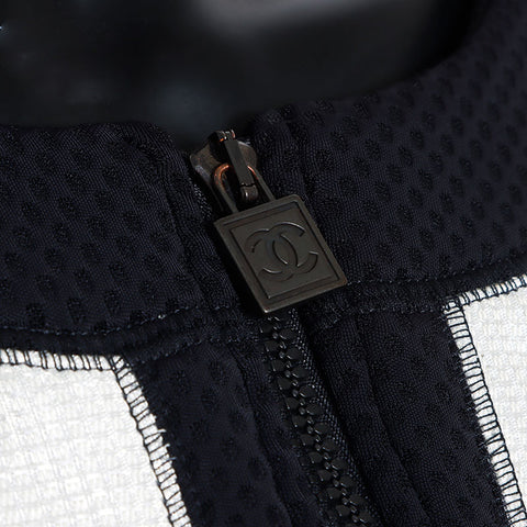 香奈儿大小：36运动线网状金属07p夹克银色WS10804