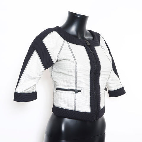 CHANEL Size:36 Sports Line Mesh Metallic 07P Jacket Silver WS10804