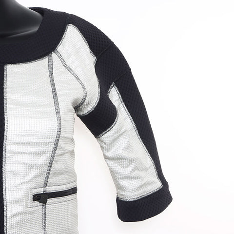 Chanel Taille: 36 Sports Ligne Mesh Metallic 07p Jacket Silver WS10804