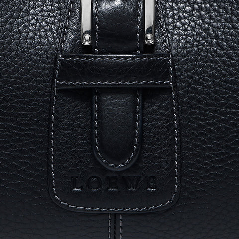 ロエベ LOEWE シルバー金具 センダ レザー ハンドバッグ ブラック WS10807