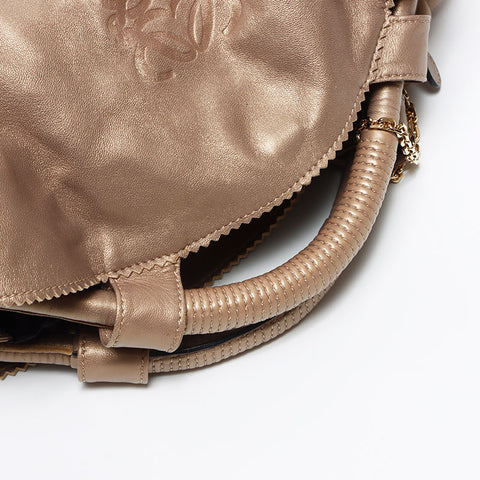 LOEWE Nappa Aire Anagram Leather Handbag bronze WS10813