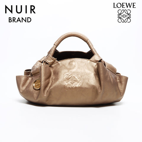 LOEWE Nappa Aire Anagram Leather Handbag bronze WS10813