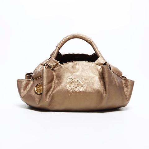 LOEWE Nappa Aire Anagram Leather Handbag bronze WS10813