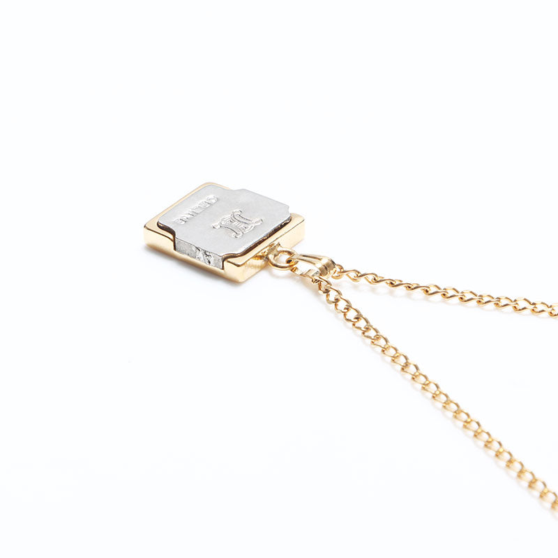 セリーヌ CELINE ロゴ プレート ネックレス ゴールド WS10858 – NUIR