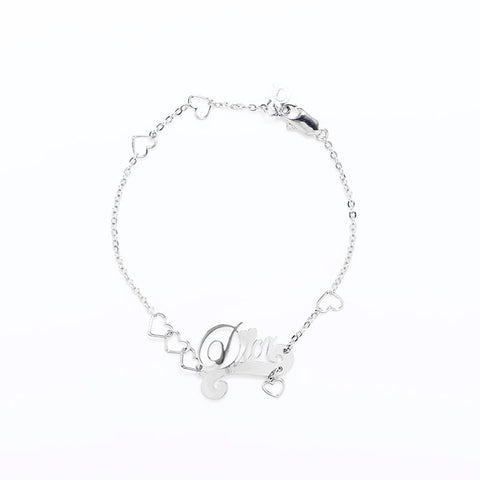 Christian Dior Logo Heart Bracelet Silver WS10863