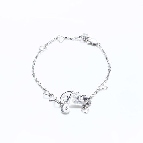 Christian Dior Logo Heart Bracelet Silver WS10863