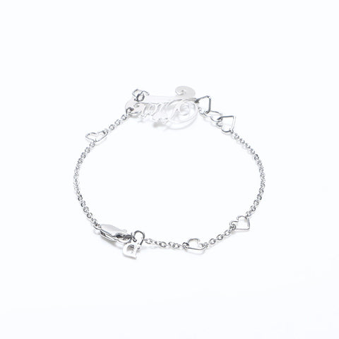 Christian Dior Logo Heart Bracelet Silver WS10863