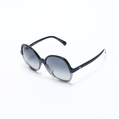 CHANEL COCO Mark Oval Frame Butterfly sunglasses black WS10883